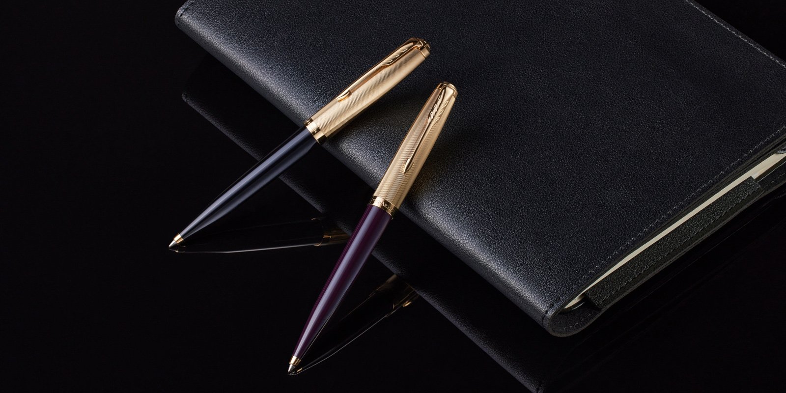 Parker 51 Aerometric Fountain Pen and Pencil Set (1951) - Flighter w GP  Band, Fine 14k Nib (Excellent + in Box, Works Well) - Peyton Street Pens