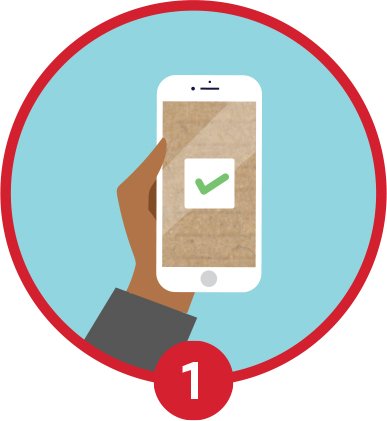 mobile phone with check mark illustration