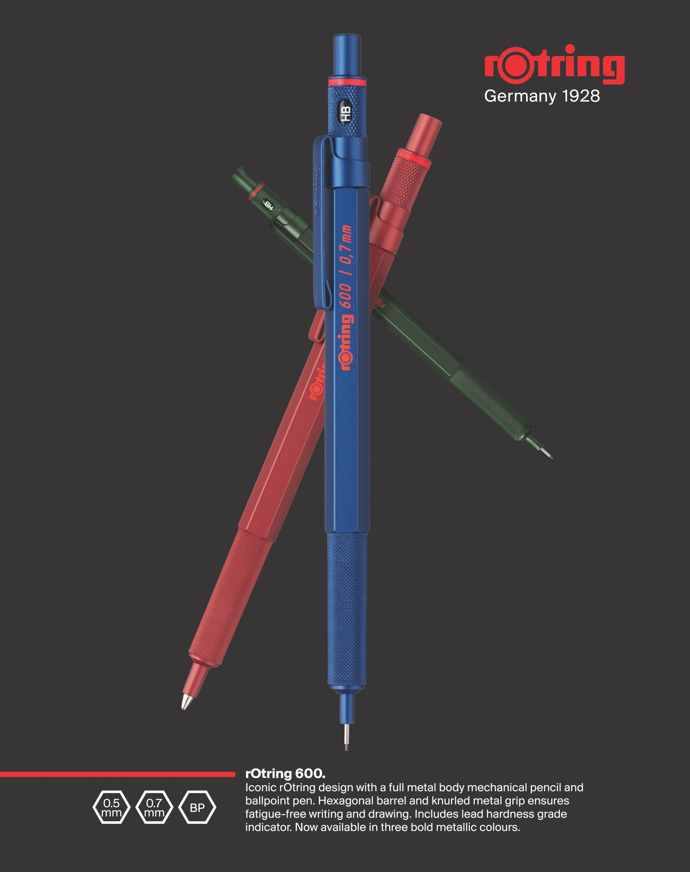 Rotring 600 - mechanical pencil - 0,5mm - Schleiper - Complete online  catalogue