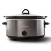 stainless steel slow cooker on high setting image number 1