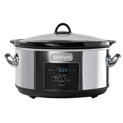 Crock-Pot SCR503SP 5-Quart Smudgeproof Round Manual Slow Cooker with  Dipper, Silver