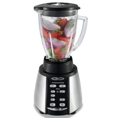 Oster® Classic Series Blender with Reversing Blade Technology and Glass Jar, Brushed Nickel