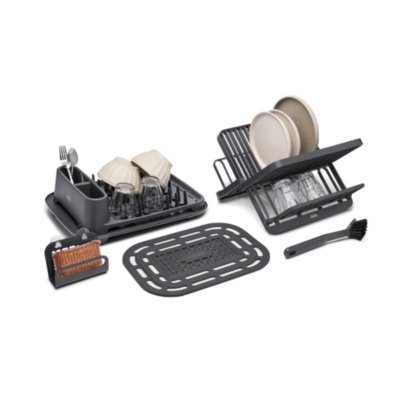 4-piece+Rubbermaid+Antimicrobial+Sink+Dish+Rack+Drainer+Set+-black for sale  online