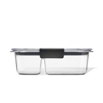 Rubbermaid&reg; Brilliance&trade; Meal Prep Containers, 2-Compartment Food Storage Containers, 2.85 Cup, 5-Pack
