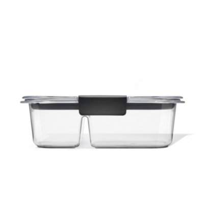 Rubbermaid® Brilliance™ Meal Prep Containers, 2-Compartment Food Storage Containers, 2.85 Cup, 5-Pack