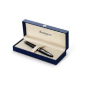 A capped Carene pen with chrome trim in a gift box. image number 3