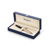 A capped Carene pen with gold trim in a gift box. image number 3