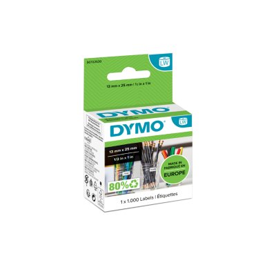 DYMO® LabelWriter universaletiketter 13 x 25 mm, vita, avtagbara, 1 x 1000 st