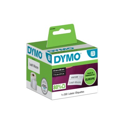 DYMO® LabelWriter namnetikett 41 x 89 mm, vita, avtagbara, 1 x 300 st
