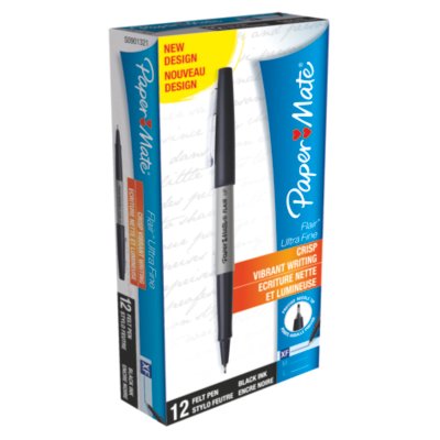 Paper Mate Flair stylos feutres - Assortiments de pointes épaisse (1,2 mm),  moyenne (0,7 mm) et ultra-fine (0,4 mm - Assortiment de couleurs édition  spéciale - Lot de 20 : : Fournitures de bureau