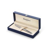 A capped Hemisphere pen with chrome trim in a gift box. image number 3