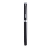 A capped Hemisphere rollerball pen with chrome trim stood upright. image number 2