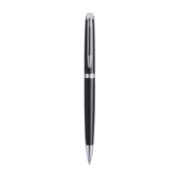 A Hemisphere ballpoint pen with chrome trim stood upright with tip pointing down. image number 1