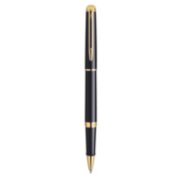A Hemisphere rollerball pen with gold trim stood upright with tip pointing down. image number 1