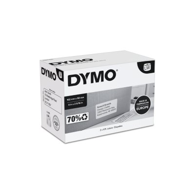 DYMO® LabelWriter högkapacitets fraktetiketter 102 x 59 mm, vita, 2 x 575 st