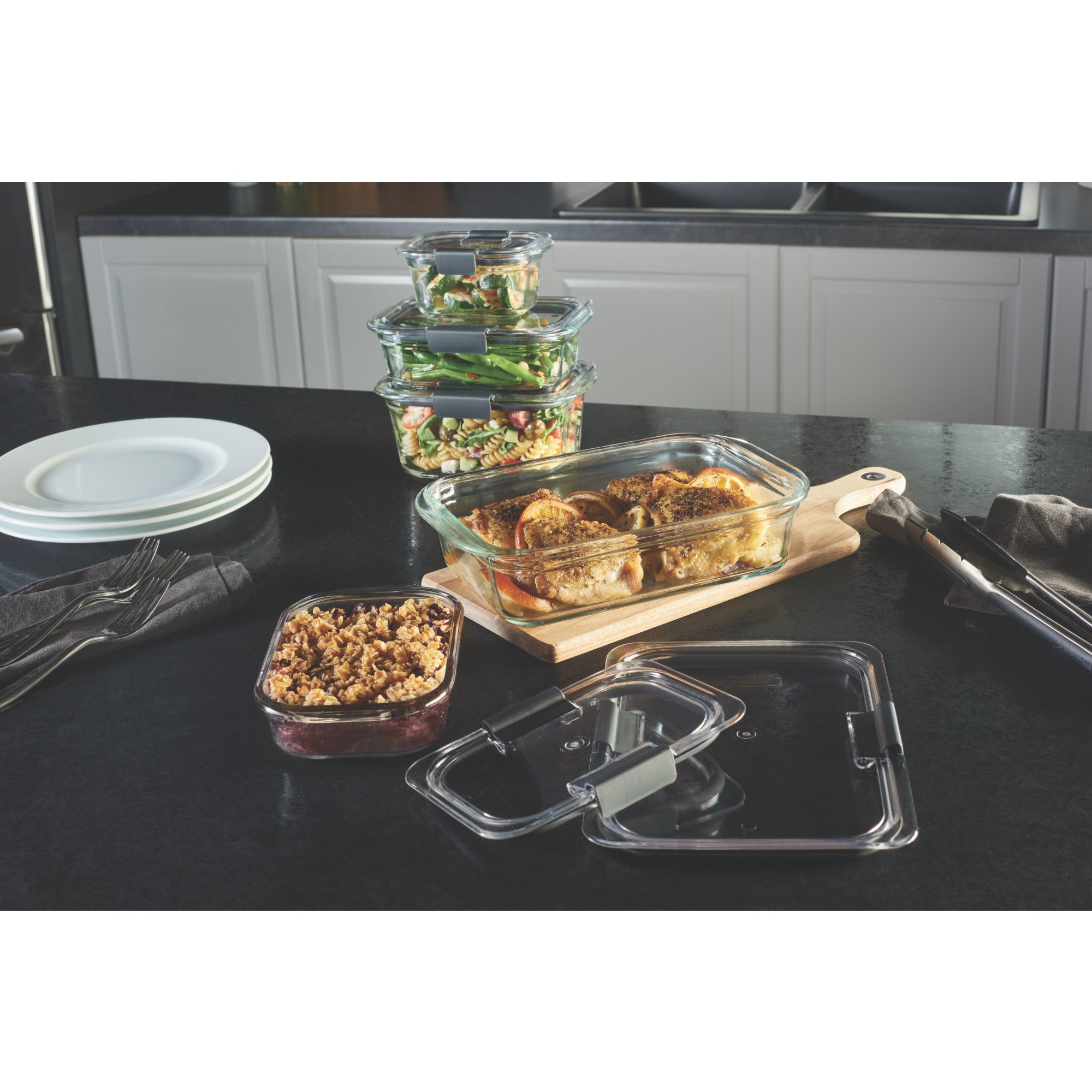 Rubbermaid Brilliance 3.2-Cup Glass Food Storage Container