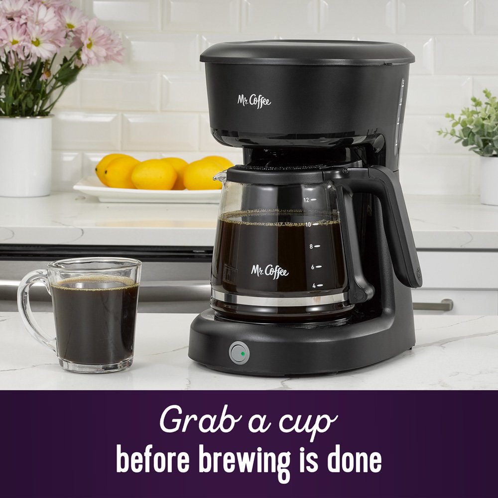 Mr Coffee Glass 12 Cup Programmable Coffee Maker w/ Basket & Coffee Filter