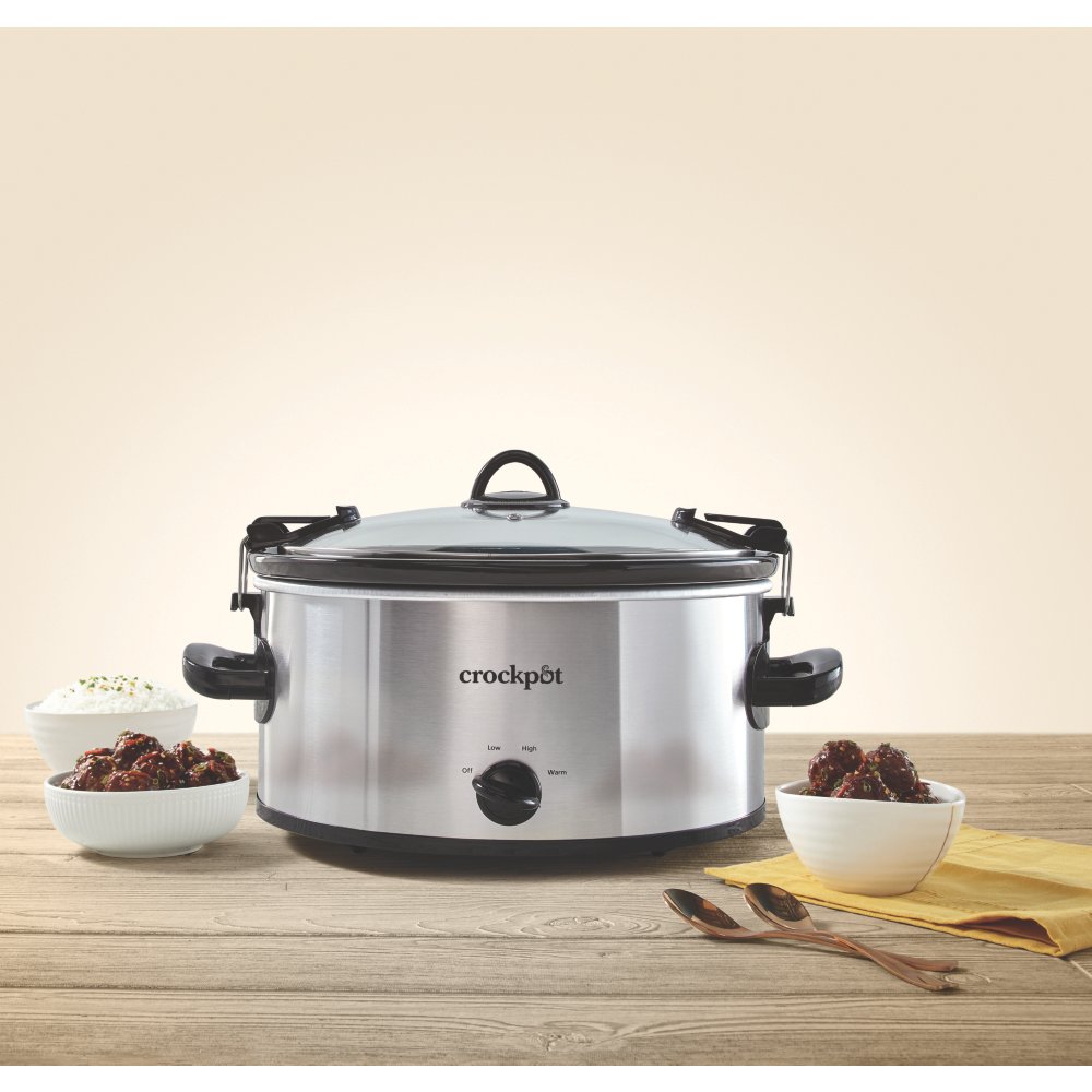 Crock-Pot Cook and Carry 6 Quart Manual Portable Slow Cooker and Food  Warmer, Stainless (SCCPVL600-S)