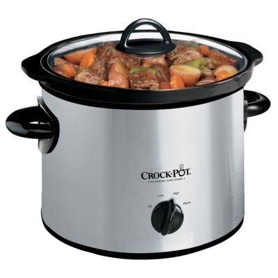 CROCK-POT 3040-BC Stainless Steel 4-Quart Round-Shaped Manual Slow