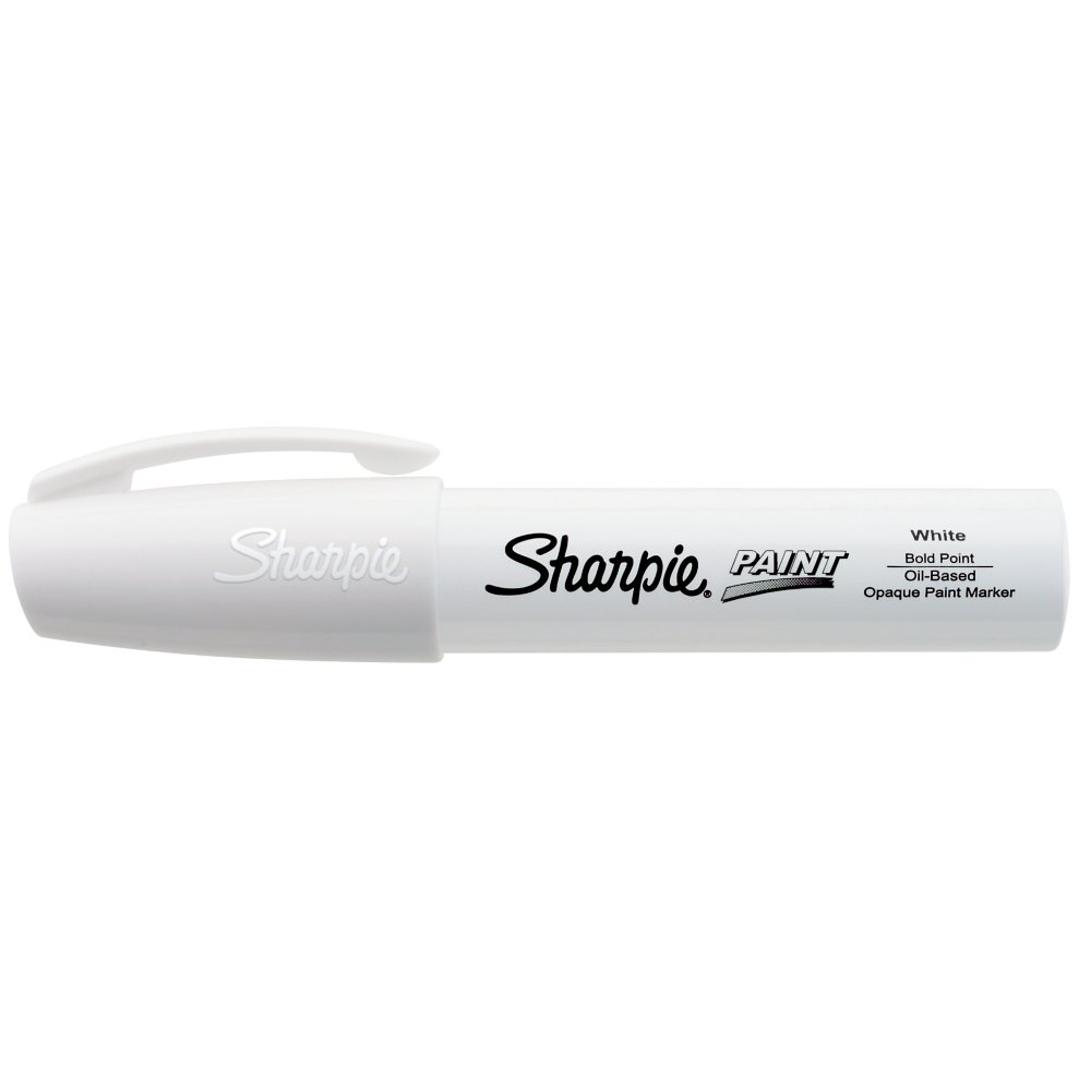 Sharpie® Oil-Based Paint Marker, Extra-Fine Point, White Barrel, White Ink