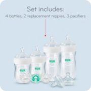 set included 4 bottle 2 replacement nipples and 3 pacifiers image number 2
