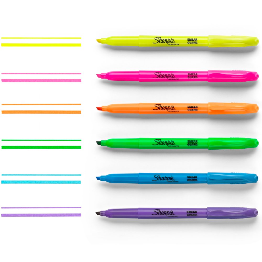 Sharpie 27075 Accent Pocket Style Highlighter Assorted Colors 2 Pack of 5 