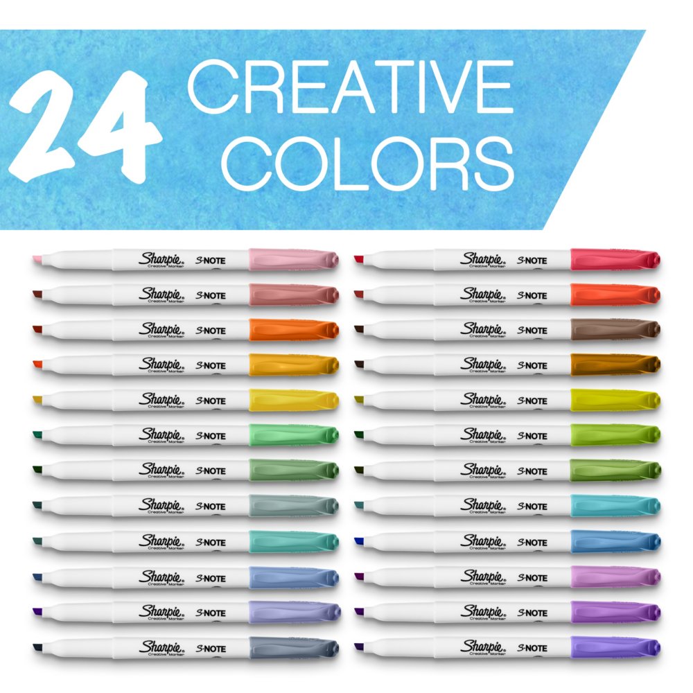 Sharpie S-note 24pk Creative Marker Highlighters Chisel Tip