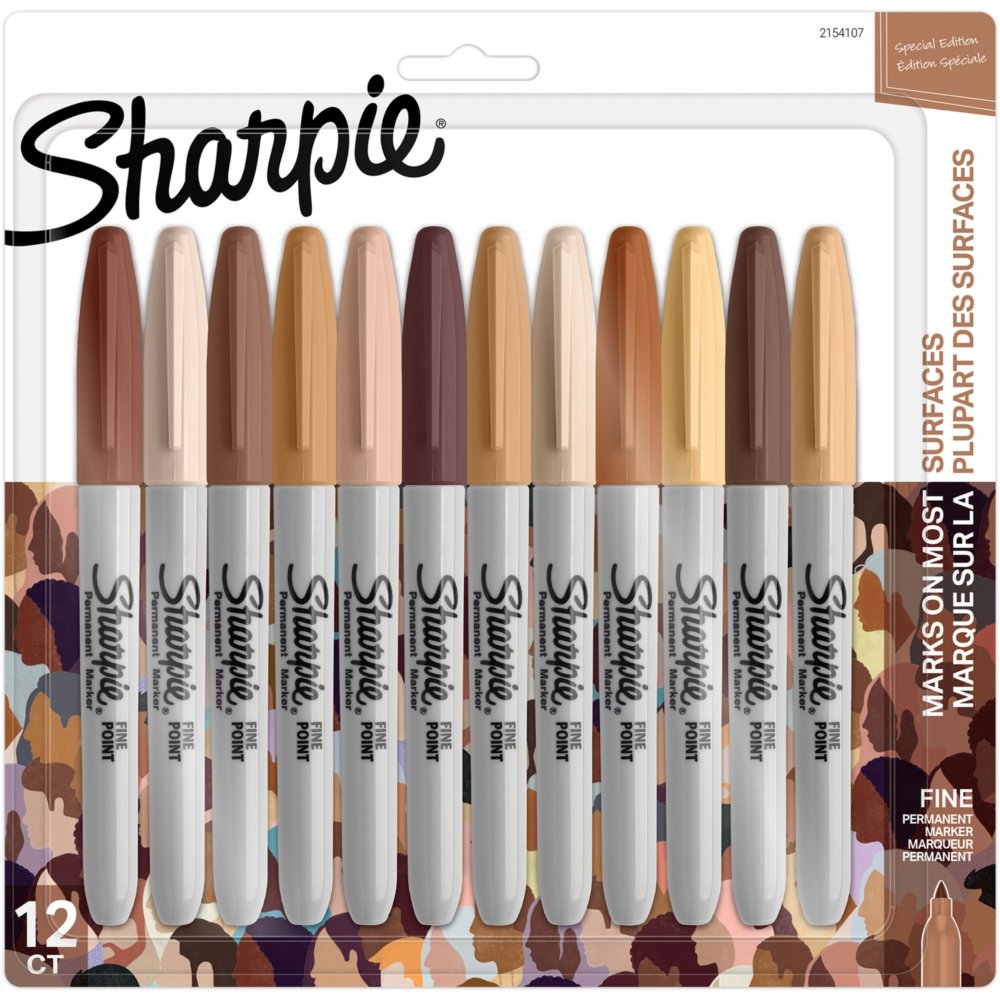 Sharpie Permanent Fine-Point Markers, Assorted Colors, Pack Of 12 Markers