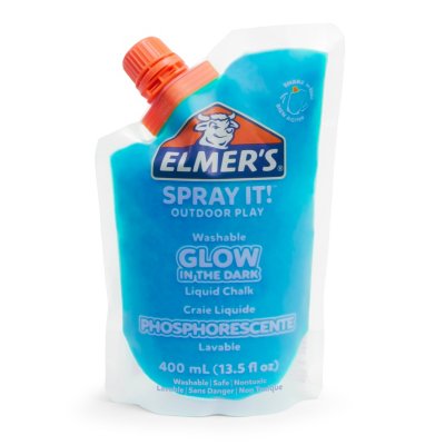 Elmer's Spray It! Outdoor Play Washable Liquid Chalk Refill Pouch, Glow in the Dark
