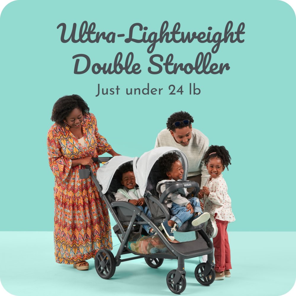 Small compact store double strollers