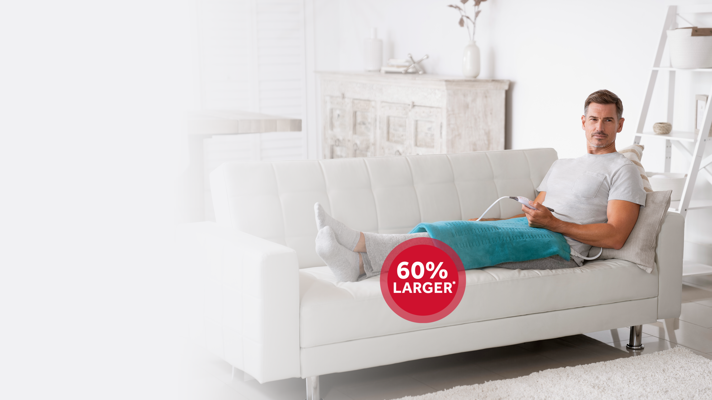 premium XXL heating pad is 60% larger