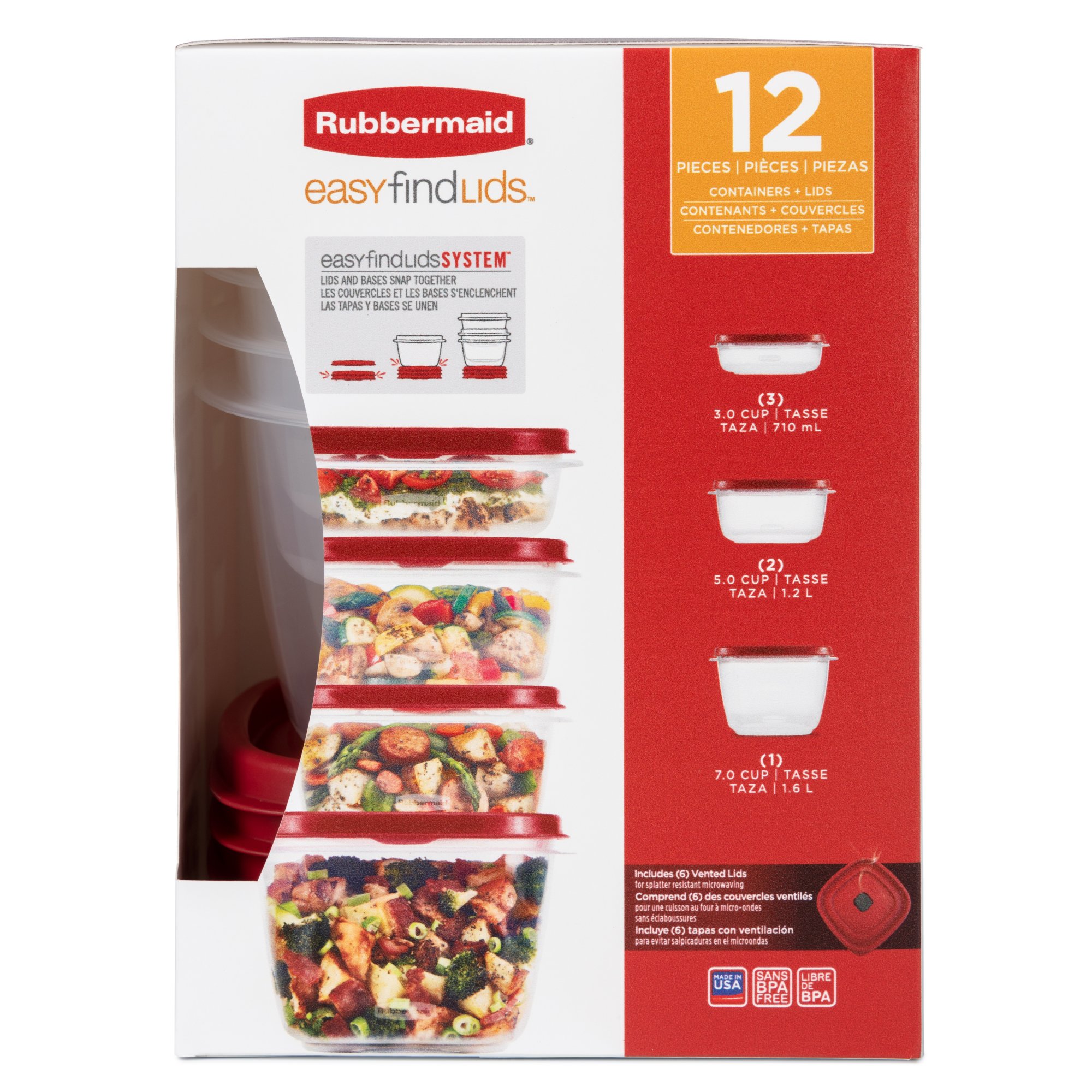 Rubbermaid Easy Find Lids Container, 710 Milliliter