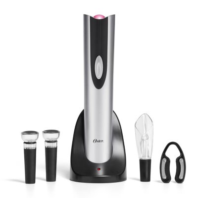 Oster® 4-in-1 Wine Kit with Rechargeable Wine Bottle Opener, Wine Pourer, Vacuum Wine Stoppers, and Foil Cutter