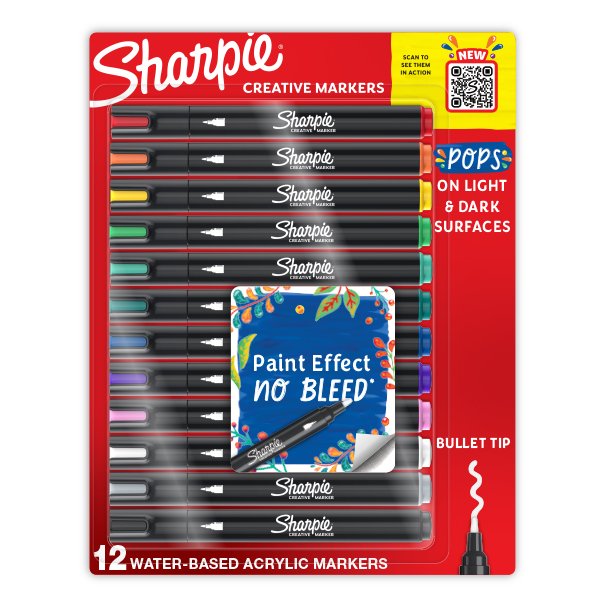 Sharpie Creative Markers Water Based Acrylic Markers Bullet Tip Sharpie