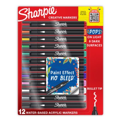 Sharpie Creative Markers, Water-Based Acrylic Markers, Bullet Tip