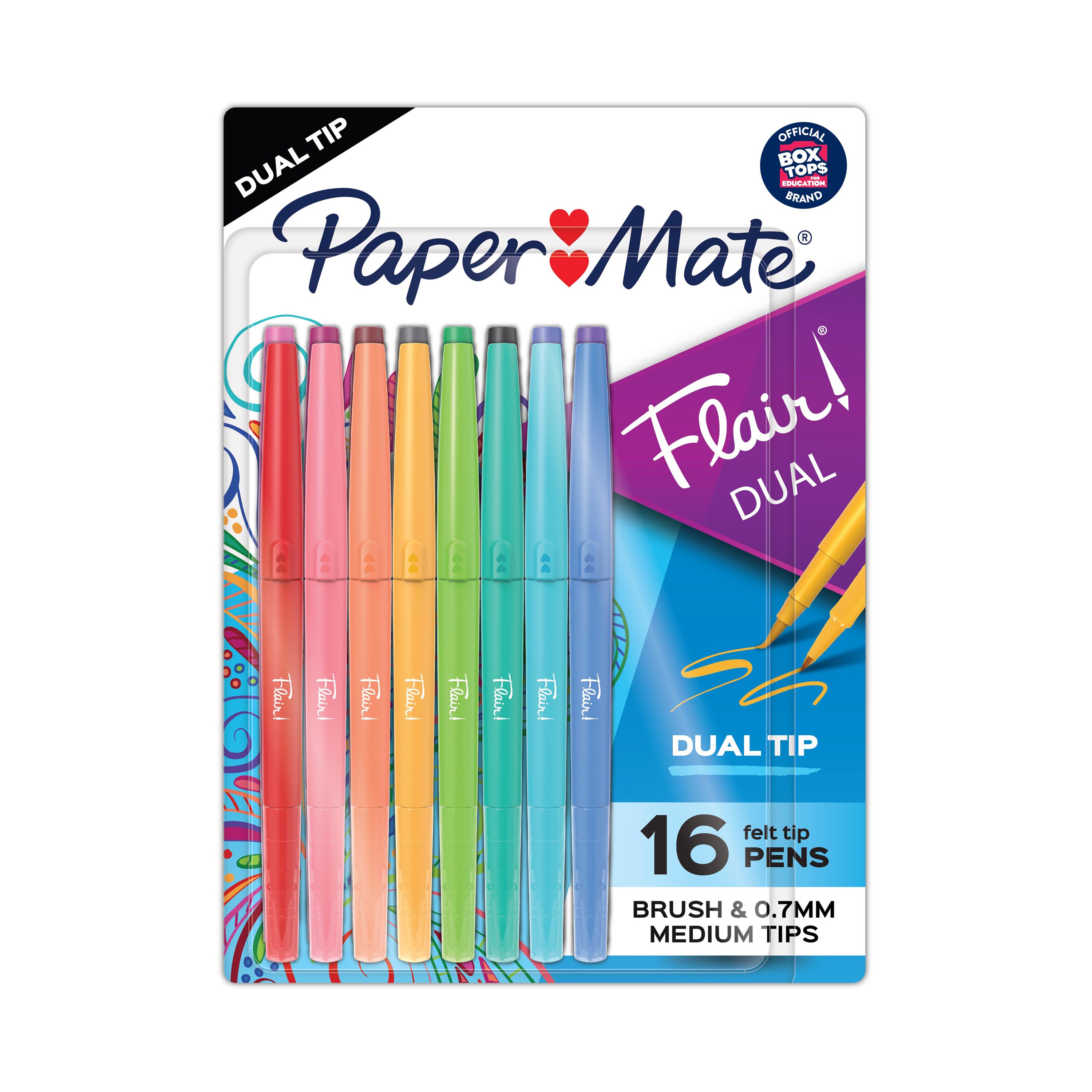 Paper Mate Flair Felt Tip Pens, Black, 16/Pkg. 