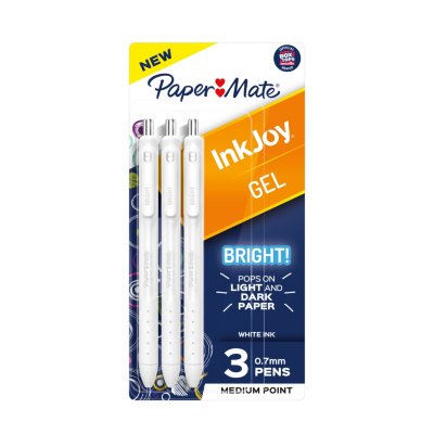 Paper Mate stylo gel, pointe moyenne 0,7mm, couleur assortie, paq