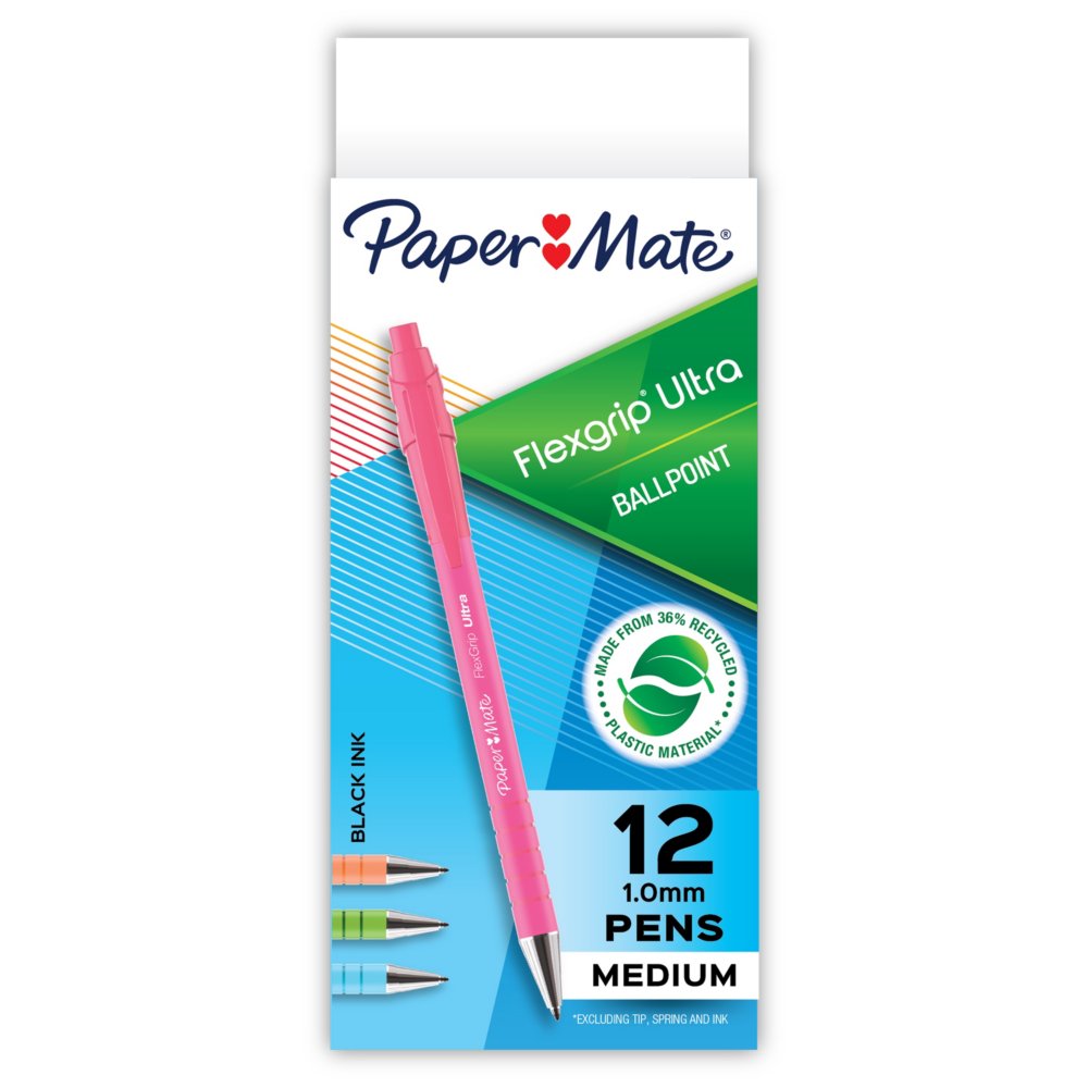 S0190393 Paper Mate  Paper Mate Black Ball Point Pen, 1 mm Tip
