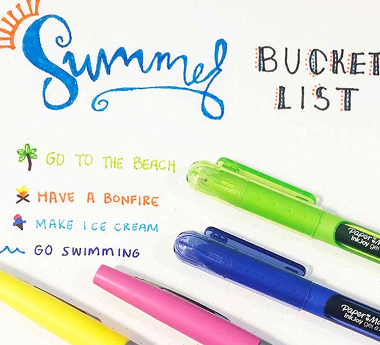 bullet journaling summer bucket list