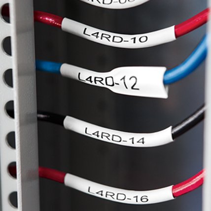Labeled wire wraps around colored wires.