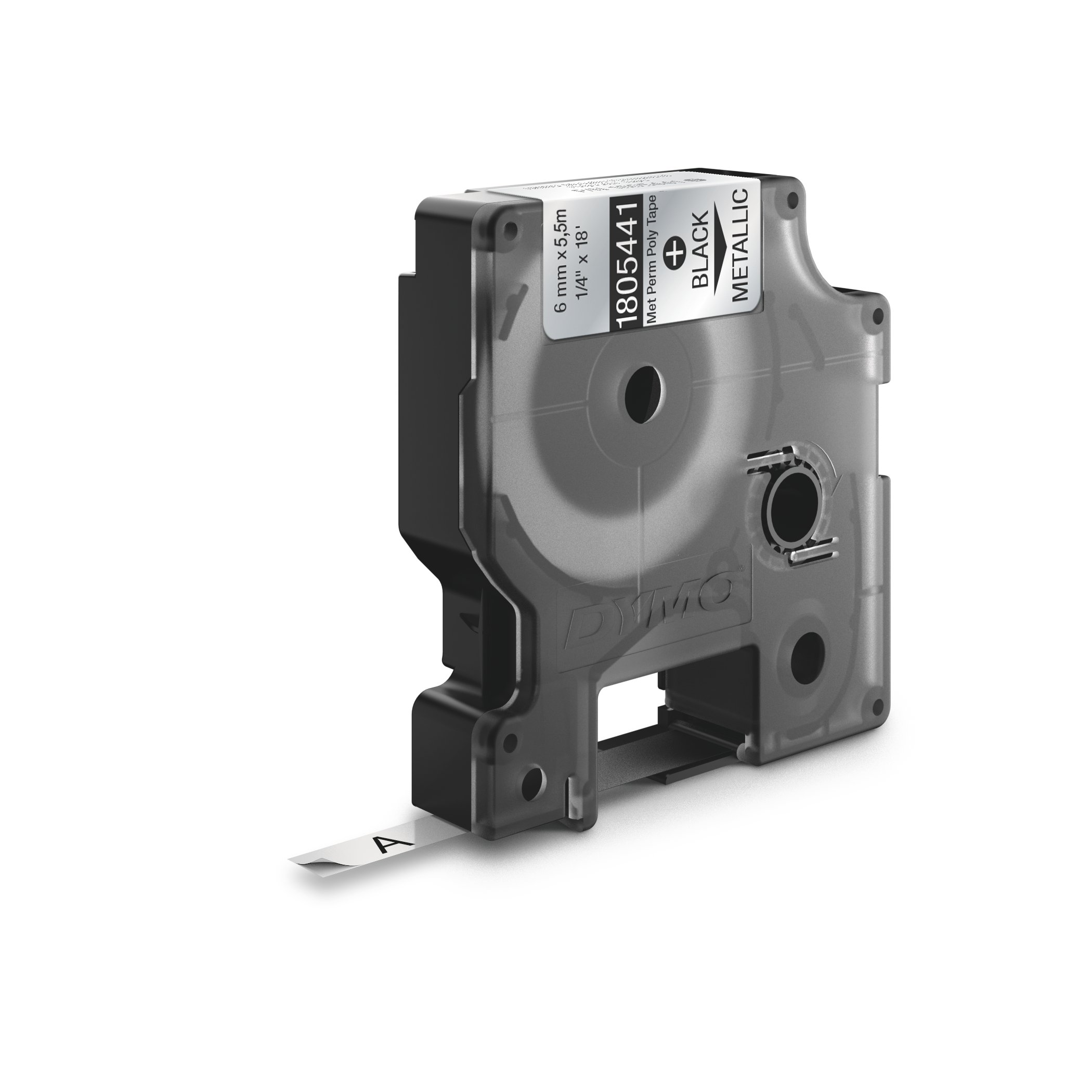 DYMO Industrial Permanent Polyester Labels, 3/8", Black on Clear Dymo UK