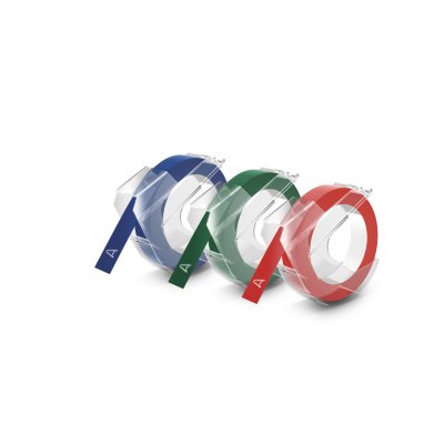 DYMO EMB tape blauw/zwart/rood, 3-pack, 9mm