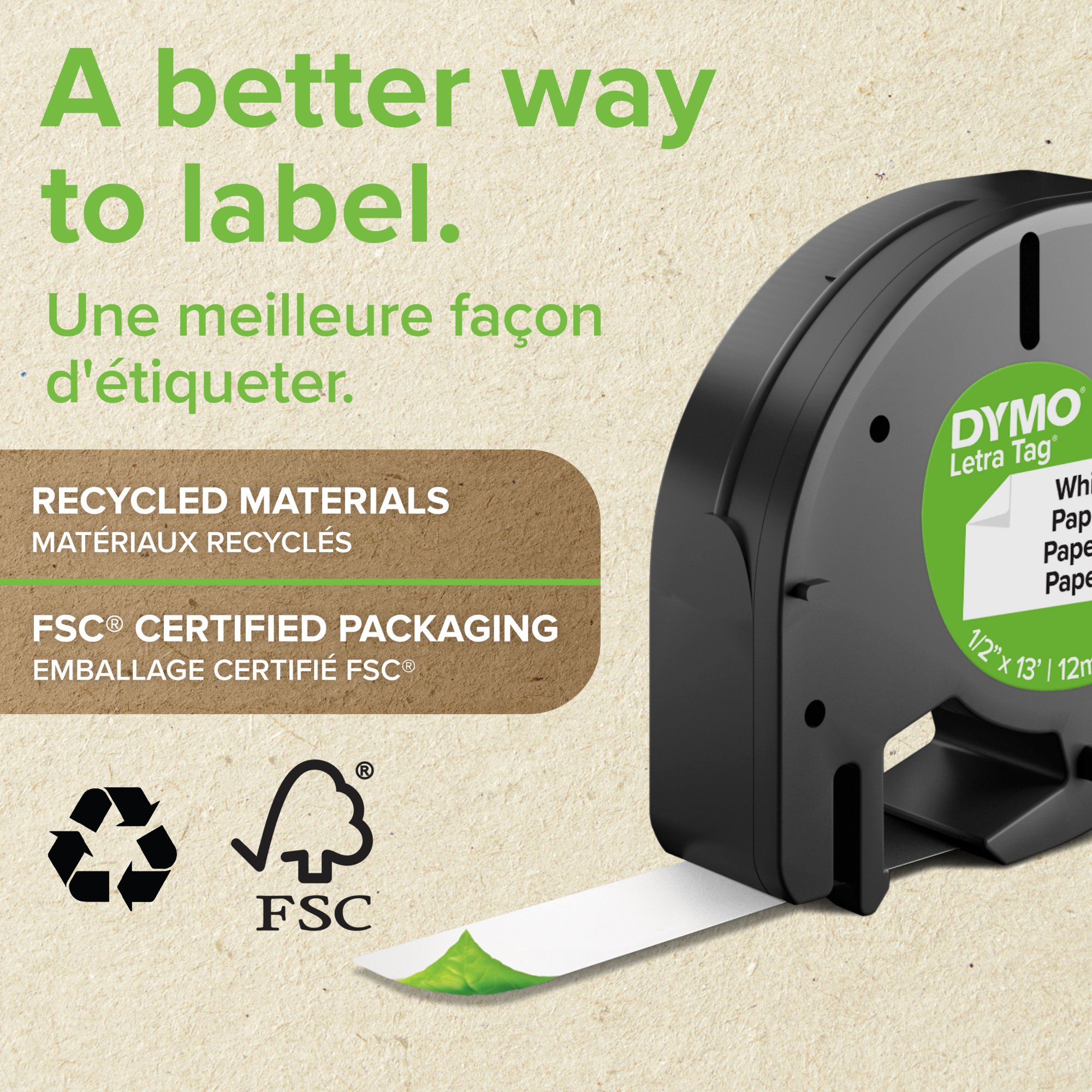 Fimax Ruban pour Étiqueteuse Compatible Dymo LetraTag Ruban Recharge  Plastique