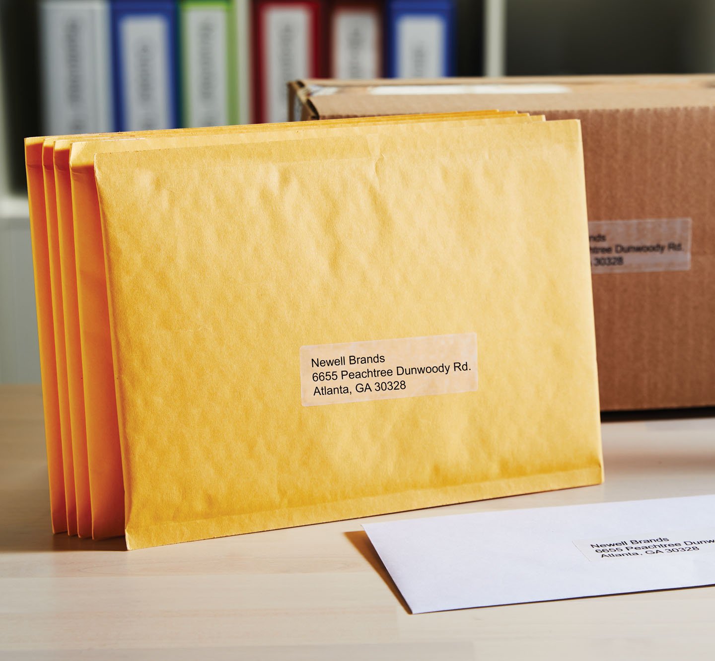 Packages with address labels.