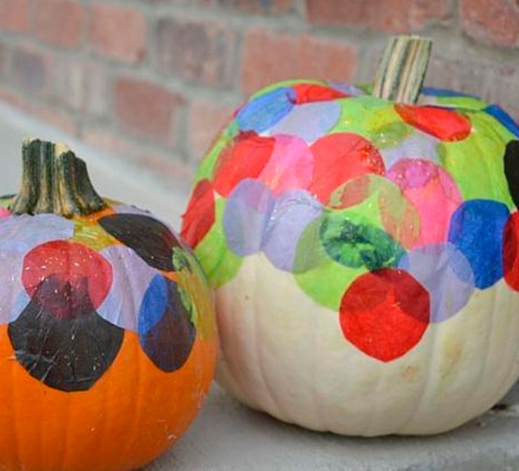 decoupaged pumpkins