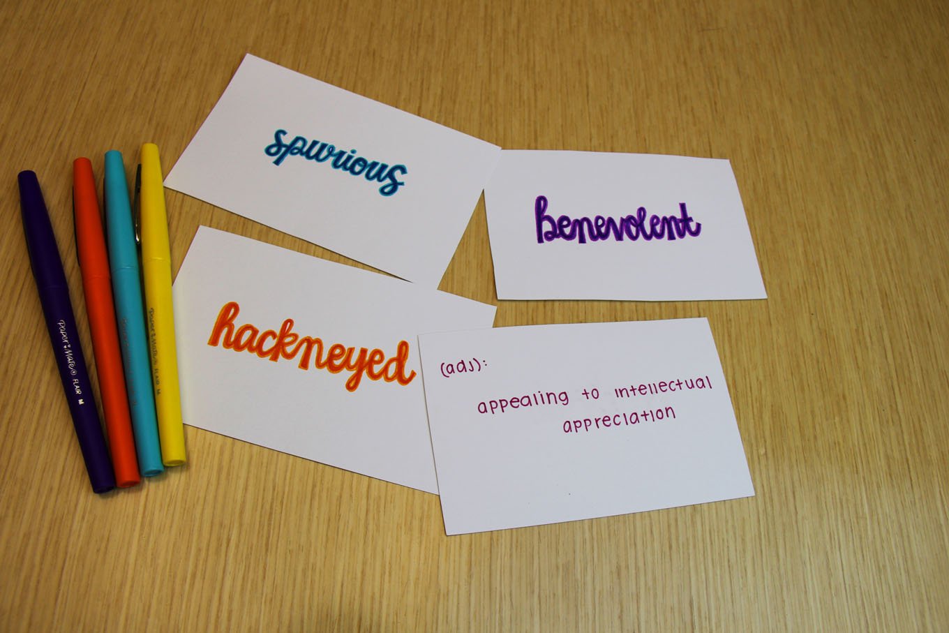 https://s7d9.scene7.com/is/image/NewellRubbermaid/four-colorful-handwritten-vocabulary-cards-with-flair-pens?fmt=jpeg