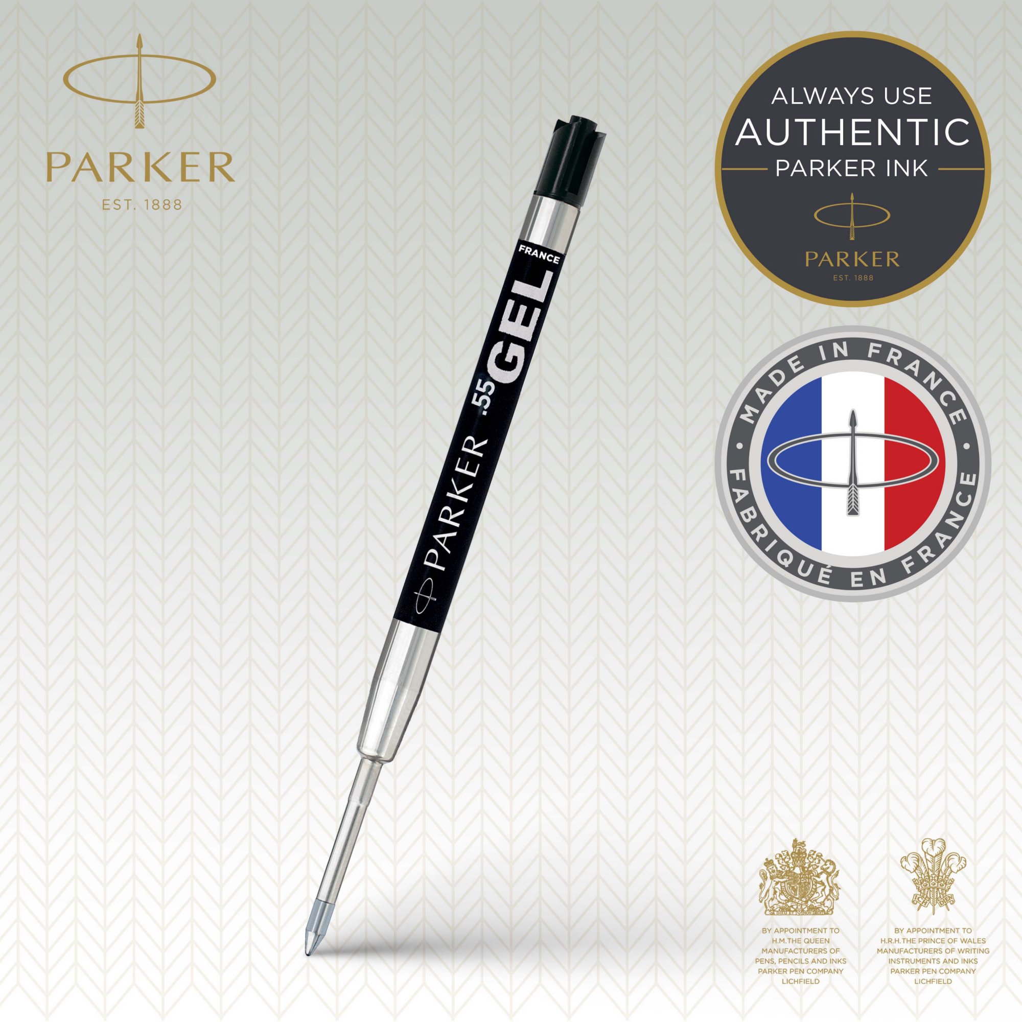 Parker QUINK ricarica di inchiostro gel | punta fine (0,5 mm) | nero | 1  pezzo