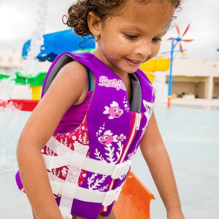 child in life jacket