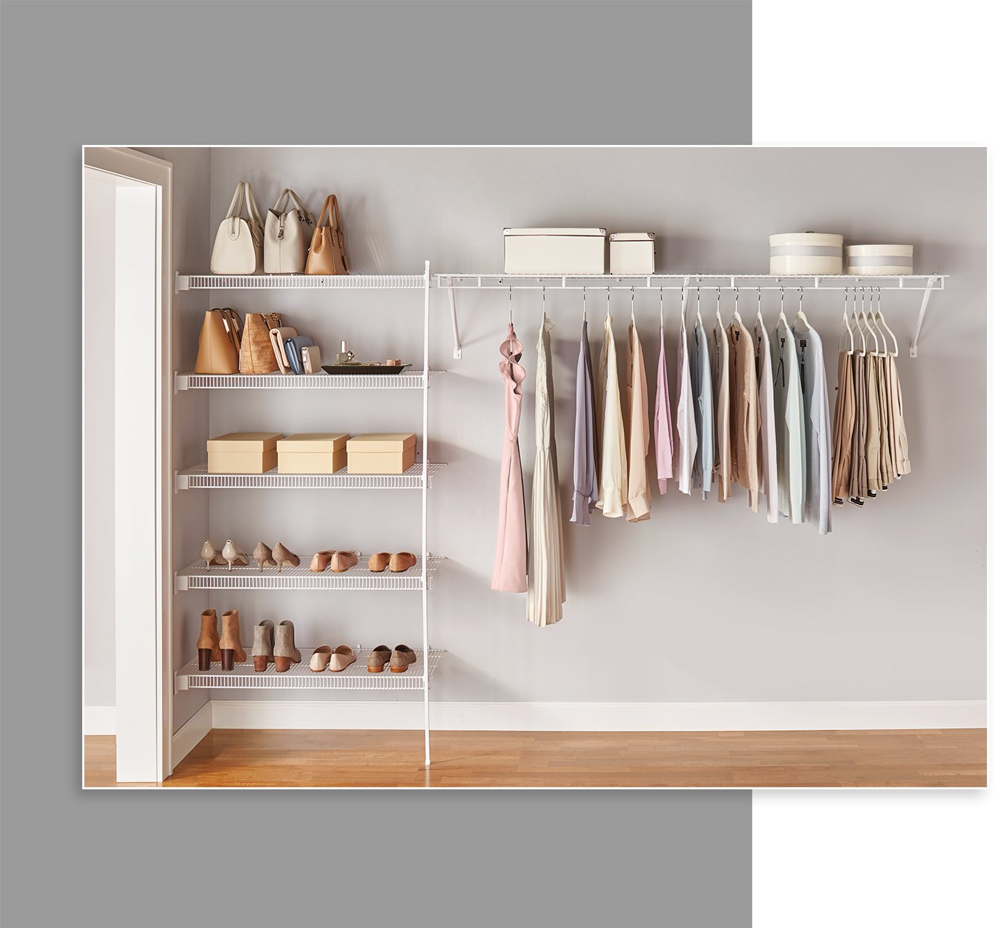 Direct Mount Wire Closet Shelving, Rubbermaid Wire Shelving Hardware