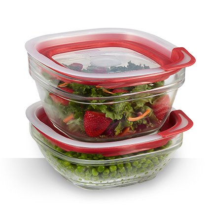 Rubbermaid easy find lids glass food storage containers